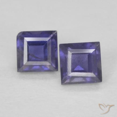 0.15ctw Naturale Viola scuro Iolite, Quadrato, VS