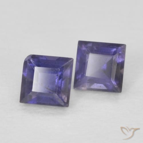 Gemme di Iolite Viola scuro naturale da 0.15 ct, Quadrato, VS