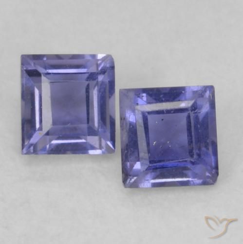 0.22ctw Naturale Viola bluastro scuro Iolite, Quadrato, VS