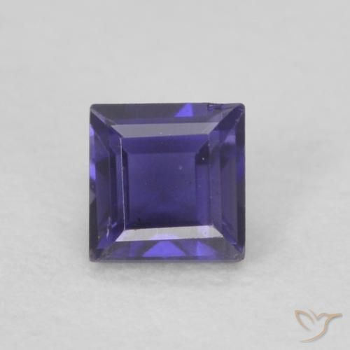 0.14ct Naturale Viola scuro Iolite, Quadrato, VVS
