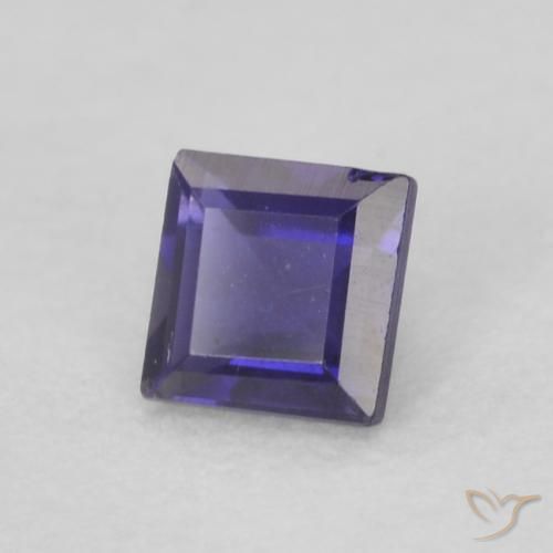Iolite Viola scuro naturale da 0.14 ct, Quadrato, VVS