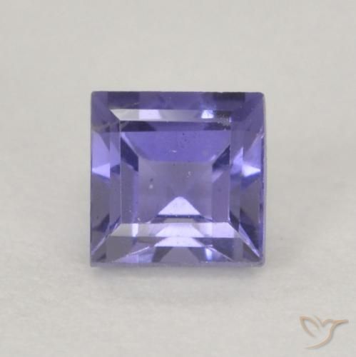 0.20ct Naturale Viola bluastro scuro Iolite, Quadrato, VVS