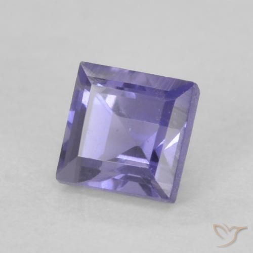 Iolite Viola bluastro scuro naturale da 0.20 ct, Quadrato, VVS