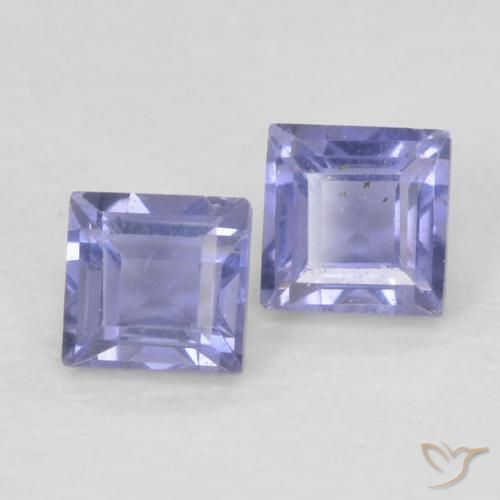 Gemme di Iolite Blu argenteo naturale da 0.20 ct, Quadrato, VS