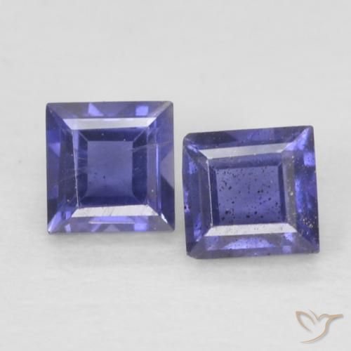 0.21ctw Naturale Blu scuro Iolite, Quadrato, VS