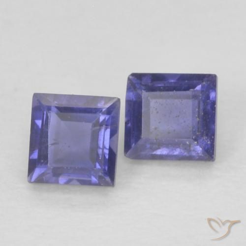 Gemme di Iolite Blu scuro naturale da 0.21 ct, Quadrato, VS