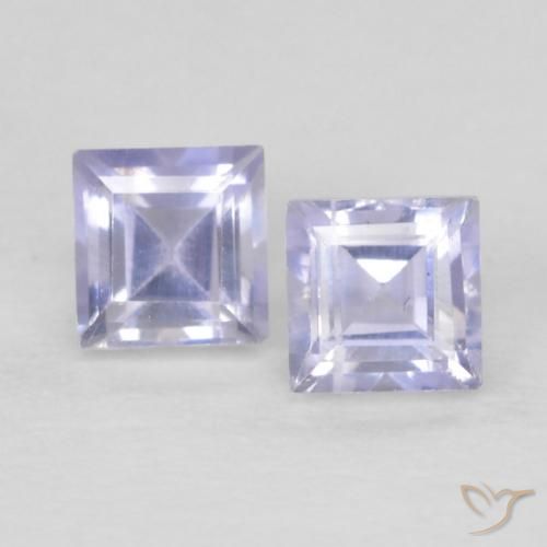 0.22ctw Naturale Blu violaceo chiaro Iolite, Quadrato, VS