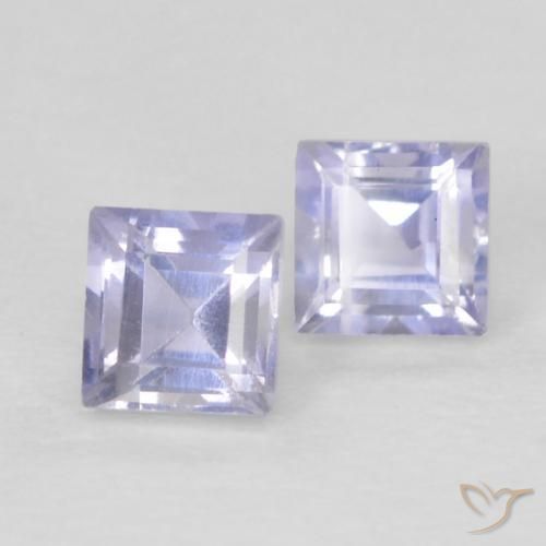 Gemme di Iolite Blu violaceo chiaro naturale da 0.22 ct, Quadrato, VS