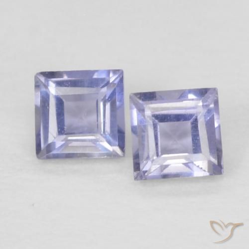0.17ctw Naturale Blu violaceo chiaro Iolite, Quadrato, VS