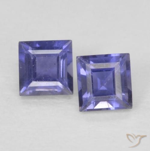 0.18ctw Naturale Blu scuro Iolite, Quadrato, VS