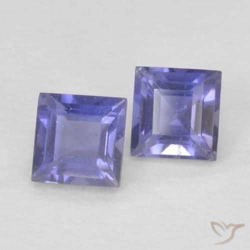Gemme di Iolite Blu scuro naturale da 0.18 ct, Quadrato, VS