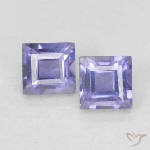 0.19ctw Naturale Blu argenteo Iolite, Quadrato, VS