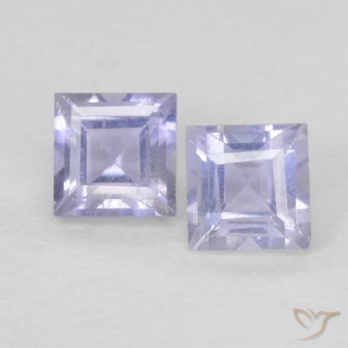 0.20ctw Naturale Blu violaceo chiaro Iolite, Quadrato, VS