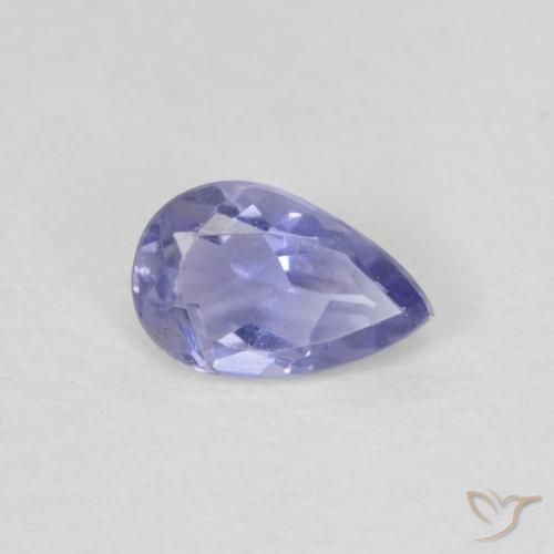 Iolite Medium Light-Violet naturale da 0.17 ct, Forma a pera, VVS