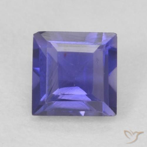0.21ct Naturale Viola bluastro scuro Iolite, Quadrato, VVS