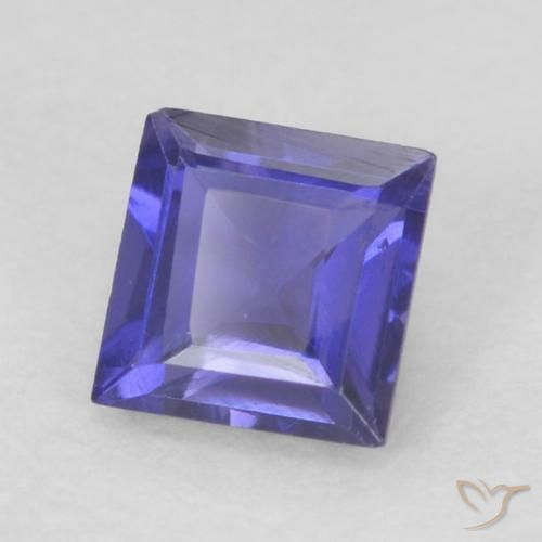 Iolite Viola bluastro scuro naturale da 0.21 ct, Quadrato, VVS