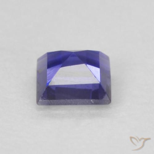 Iolite Viola bluastro scuro naturale da 0.12 ct, Quadrato, VVS