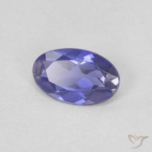 Iolite Viola bluastro scuro naturale da 0.14 ct, Ovale, VVS
