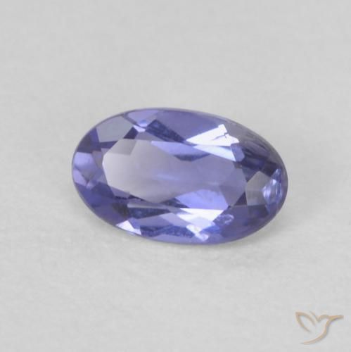 Iolite Viola bluastro scuro naturale da 0.16 ct, Ovale, VVS