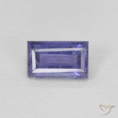 0.28ct Naturale Viola bluastro scuro Iolite, Taglio a baguette, VS-SI