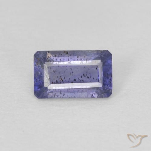 Iolite naturale viola da 0,25 ct, taglio smeraldo, VS-SI