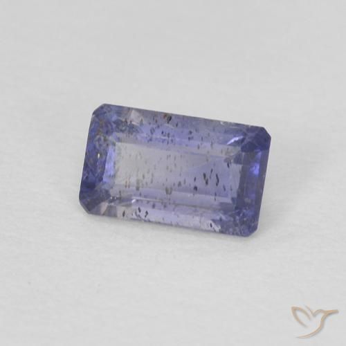 Iolite naturale viola da 0,25 ct, taglio smeraldo, VS-SI