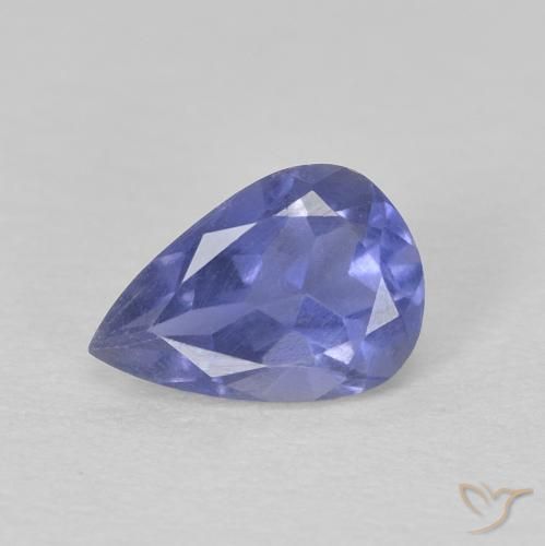 0.35ct Naturale viola reale Iolite, Forma a pera, VS