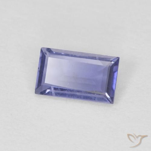 Iolite viola reale naturale da 0.20 ct, Taglio a baguette, VS