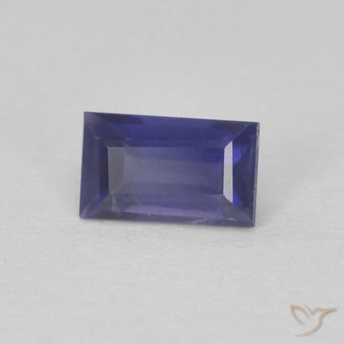Iolite Blu scuro naturale da 0.29 ct, Taglio a baguette, VS