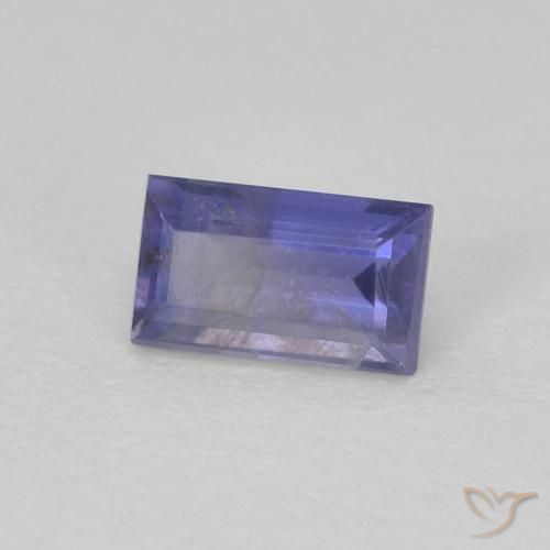 Iolite Viola medio naturale da 0.33 ct, Taglio a baguette, VS-SI