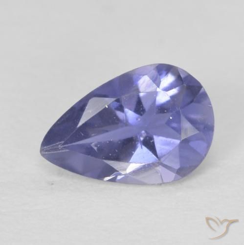 0.33ct Naturale Blu argenteo Iolite, Forma a pera, VS