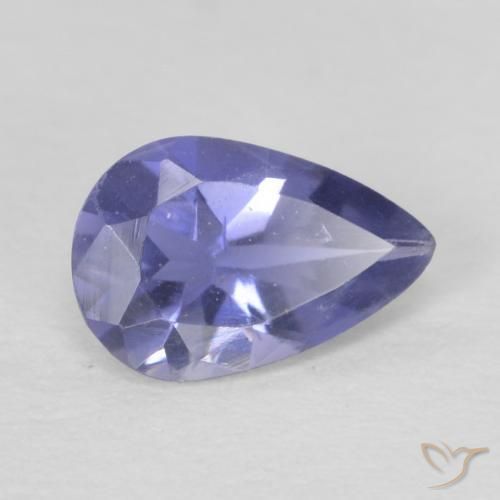 Iolite Blu argenteo naturale da 0.33 ct, Forma a pera, VS