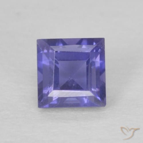 0.15ct Naturale Blu scuro Iolite, Quadrato, VS
