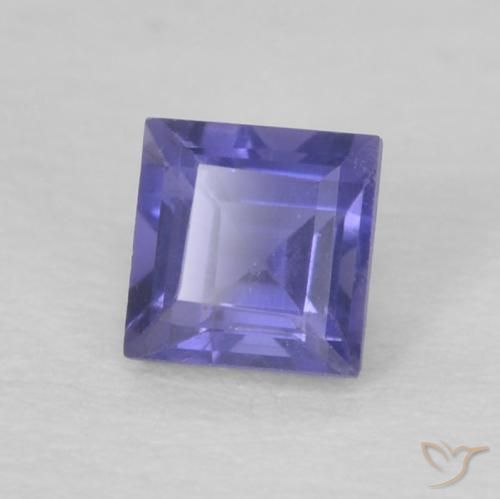 Iolite Blu scuro naturale da 0.15 ct, Quadrato, VS