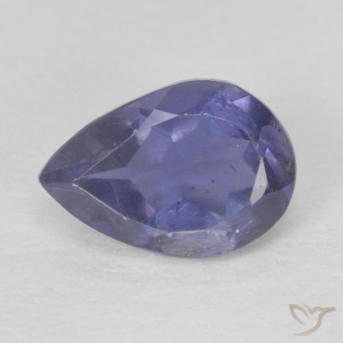 0.36ct Naturale Blu argenteo Iolite, Forma a pera, VS