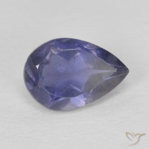 Iolite Blu argenteo naturale da 0.36 ct, Forma a pera, VS