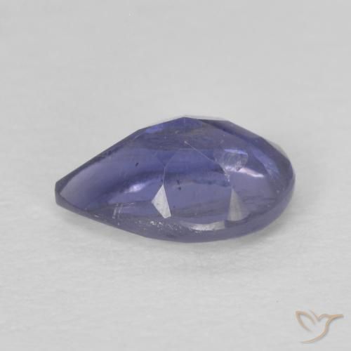 Iolite Blu argenteo naturale da 0.36 ct, Forma a pera, VS