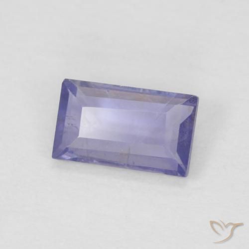 Iolite Viola bluastro scuro naturale da 0.24 ct, Taglio a baguette, VS