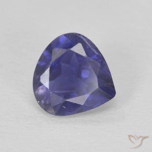 Iolite Blu scuro naturale da 0.37 ct, Forma a pera, VS