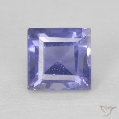 0.14ct Naturale Blu argenteo Iolite, Quadrato, VS