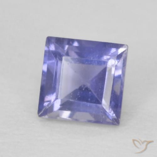 Iolite Blu argenteo naturale da 0.14 ct, Quadrato, VS