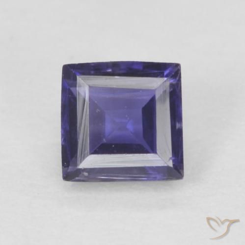 Iolite naturale viola da 0,23 ct, quadrato, VVS