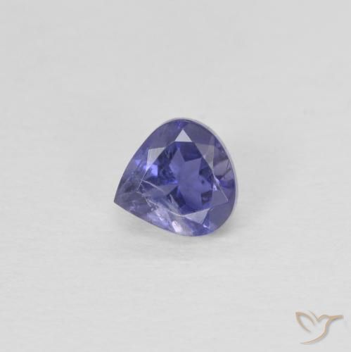 0.27ct Naturale Viola bluastro scuro Iolite, Forma a pera, VS