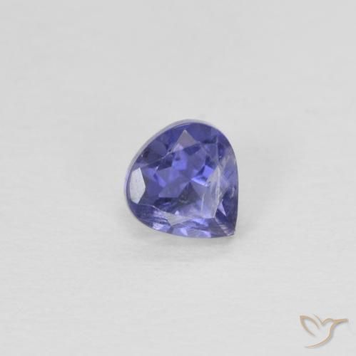 Iolite Viola bluastro scuro naturale da 0.27 ct, Forma a pera, VS