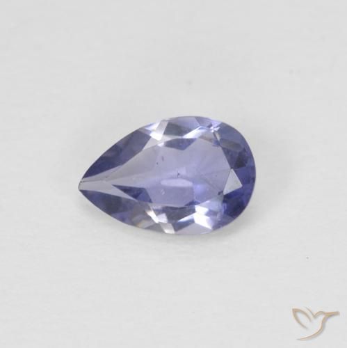 0.35ct Naturale Viola bluastro scuro Iolite, Forma a pera, VS