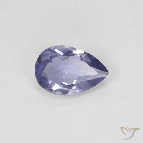 Iolite Viola bluastro scuro naturale da 0.35 ct, Forma a pera, VS