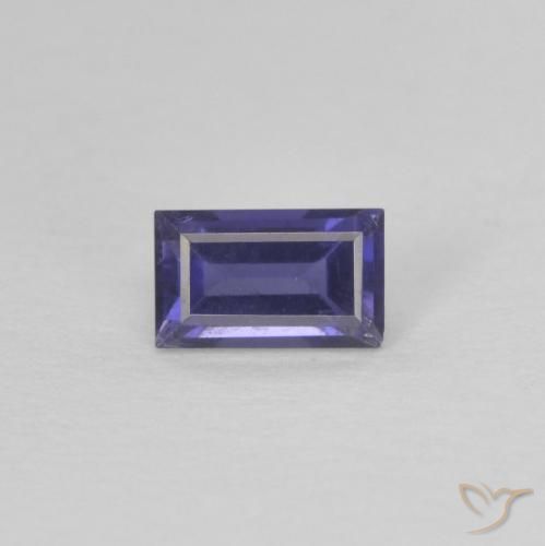 0.33ct Naturale Viola bluastro scuro Iolite, Taglio a baguette, VS