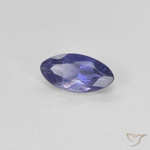 Iolite Viola bluastro scuro naturale da 0.27 ct, Taglio marquise, VS