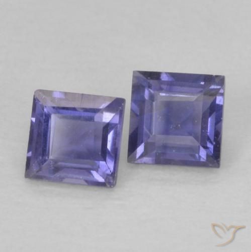 Gemme di Iolite Viola bluastro scuro naturale da 0.18 ct, Quadrato, VS