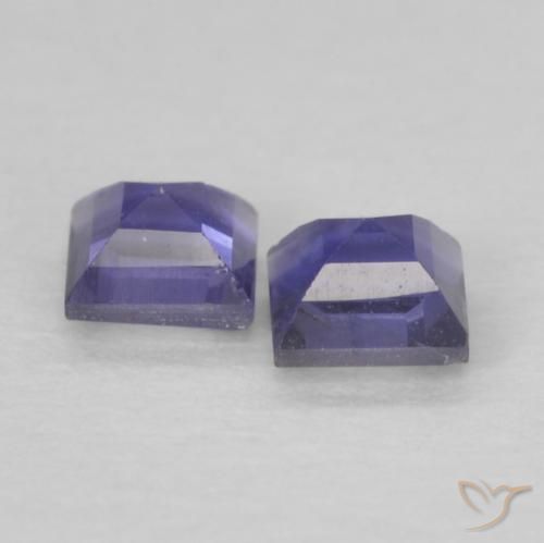 Gemme di Iolite Viola bluastro scuro naturale da 0.18 ct, Quadrato, VS